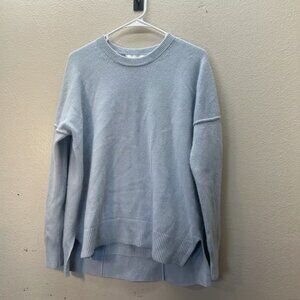 Athleta Perspective Size S Wool Cashmere Sweater Knit Powder Blue Soft Oversized